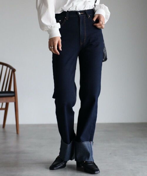 ap retro ストレッチロールアップデニムパンツ