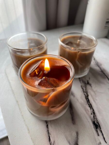 ミニサイズ カフェラテキャンドル 2個セット