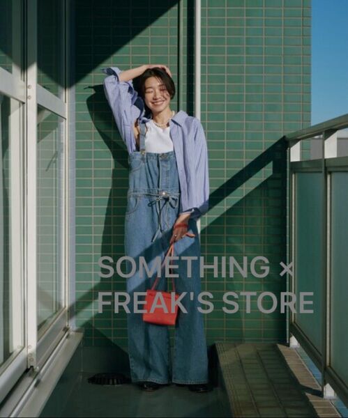 オールインワン SOMETHING × FREAK'S STORE/サムシング 別注 ダブルウエストサスペンダーサロペット