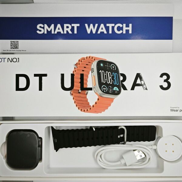 DT Ultra 3 Pro ブラック スマートウォッチ 2025年最新
