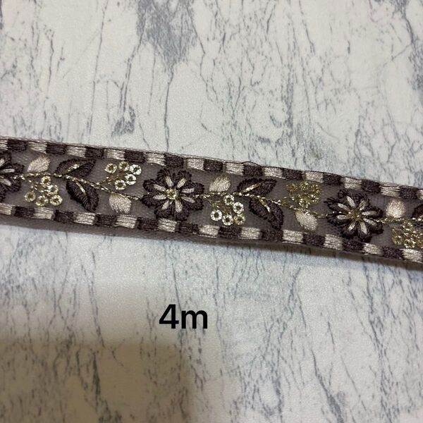 54インド刺繍リボン細幅特価4mまとめ割あり同梱歓迎 ハンドメイド和装着物ストラップ 飾り線