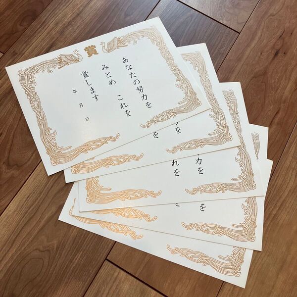 賞状 5枚セット 厚紙 光沢