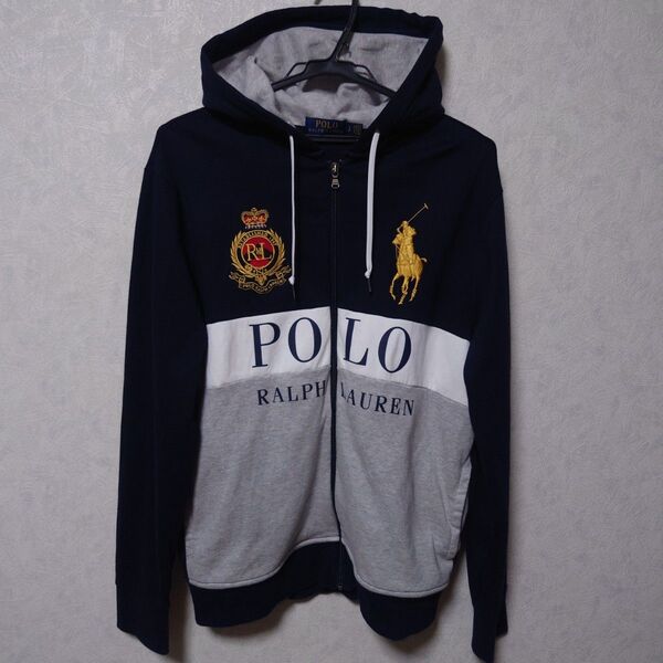 Polo Ralph Lauren フルジップパーカー ネイビー/グレー メンズ