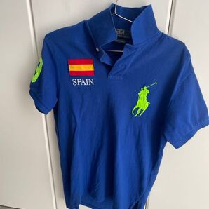 ポロ ラルフローレン ポロシャツ スペイン国旗 刺繍ロゴ入り