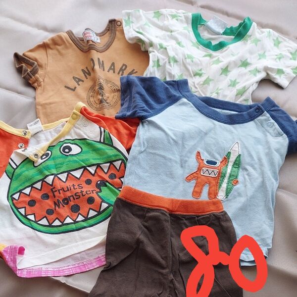 80サイズ 男の子 Tシャツ 半ズボン