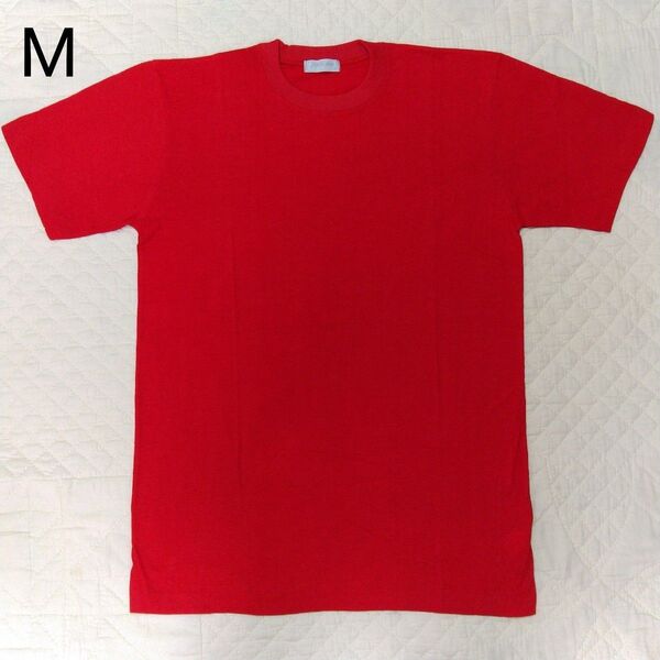 綿100% Tシャツ 半袖 赤 レッド M 男女兼用