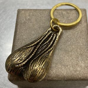ブラス 真鍮キーホルダー ブルズボール BULLS BALL モチーフ ダブルリング付