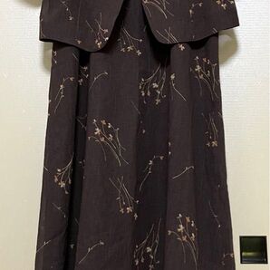 【DUET】日本製 ゆったり9AR ジャケット&ワンピース 超軽量80+200g 上品な花模様 シワにならず旅行に最適 着回し掲載