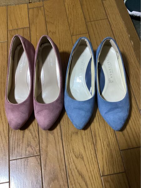 スエードパンプス ローヒール 2足24