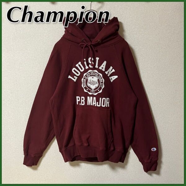 【Champion】チャンピオン アーチロゴ レディース プルオーバーパーカー エンジ