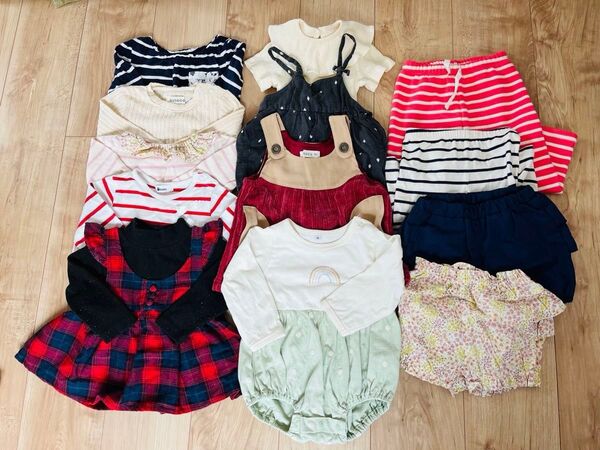 70 ベビー服 女の子 まとめ売り ロンパース 長袖 ズボン 短パン レッグウォーマー
