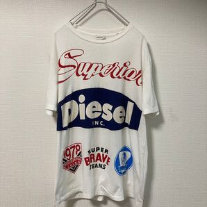 ディーゼル Tシャツ オーバーサイズ 半袖 プリント 半袖プリントTシャツ 白 diesel