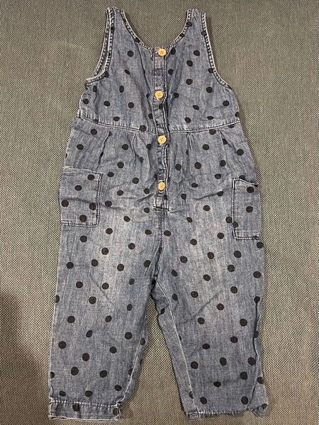 H&M デニム風 水玉のオーバーオール 90サイズ