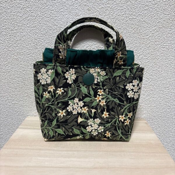 ハンドメイド バネ口ミニミニバック 花柄