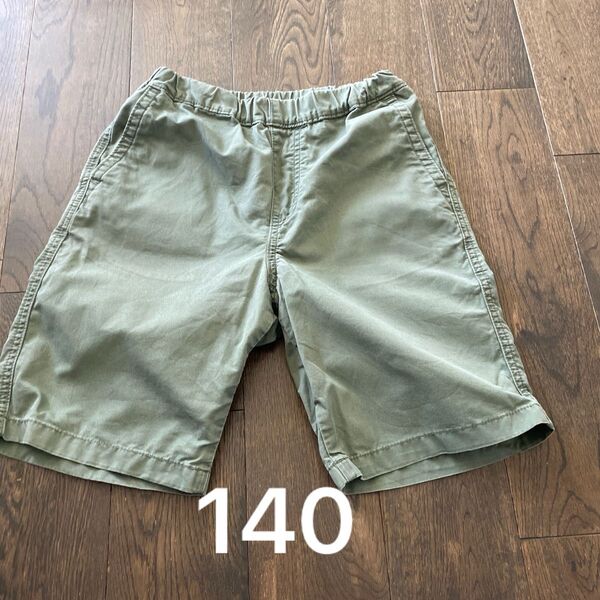 ユニクロ ハーフパンツ カーキ ガールズ ボーイズ キッズ 140 短パン