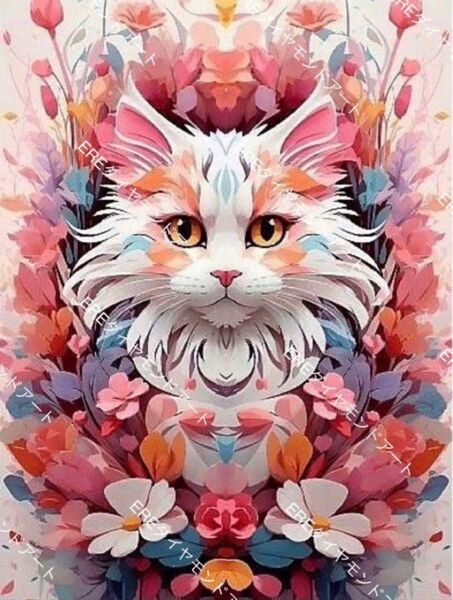 業界初 幻のミックス 自社開発商品 フェアリーダスト+オーロラビーズ MIX 猫 A3サイズ