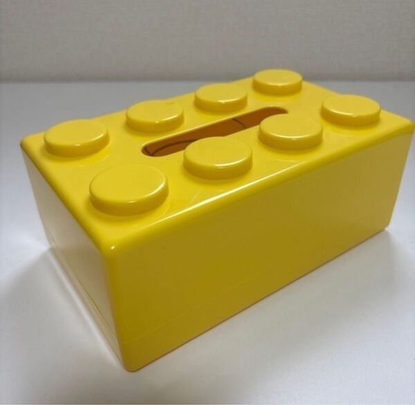 レゴブロックデザイン ティッシュボックス イエロー