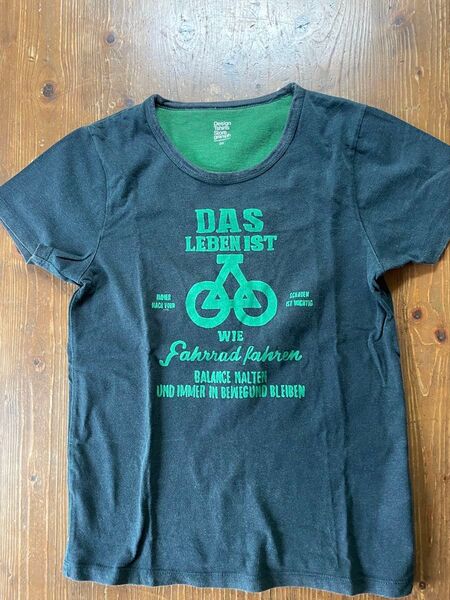 Design Tshirts Store Tシャツ 自転車プリント ダークグリーン ss