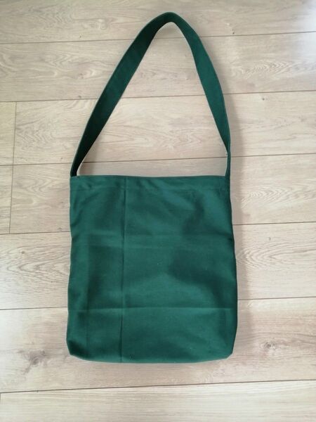 ショルダーバッグ 11号帆布 濃グリーン Dカン付き ハンドメイド