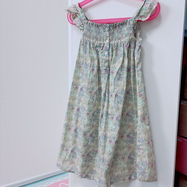 【美品】Jamiekey フラワープリント ノースリーブワンピース8Y