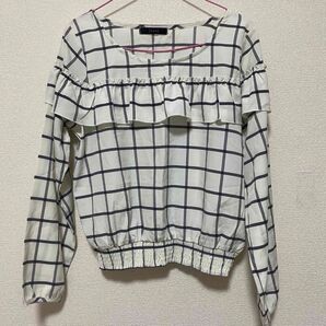 【最終値下げ】IMAGE イマージュ チェックブラウス フリルブラウス
