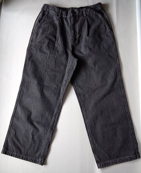 デニムバギースラックス gu XL ダークグレー