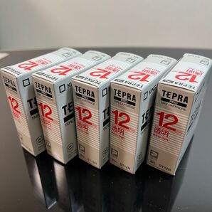 【純正】テプラPROテープカートリッジ ST12R 12mm 8m 赤文字 5個セット