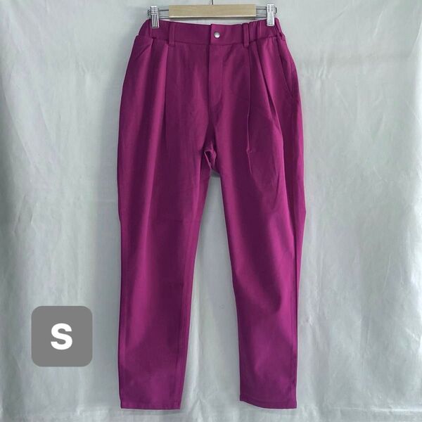 Sサイズ WestwoodOutfittersトリックジップテーパードタックパンツ ストレッチ素材 ピンク