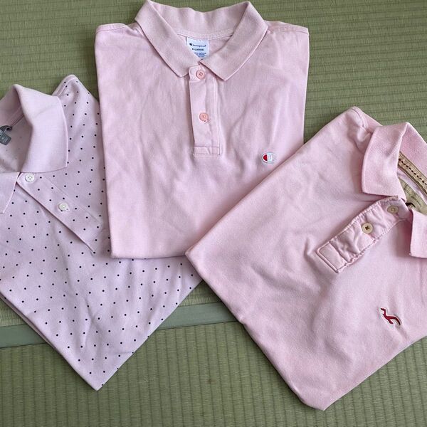 薄ピンクポロシャツ3枚セット XL 大きいサイズ