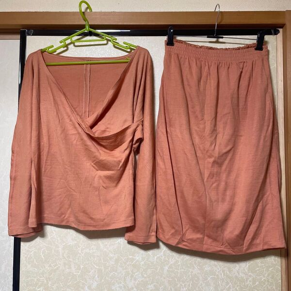 【GRAN JOUE】トップス スカートセットアップ Mサイズ オレンジ