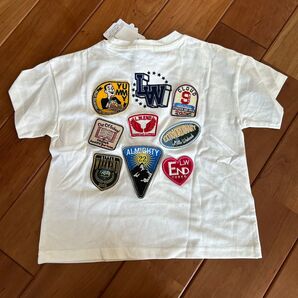 刺繍ワッペンデザイン Tシャツ 100cm 半袖 ホワイト
