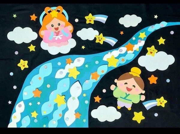 壁面 7月7月 七夕 〜 キラキラ天の川 ~