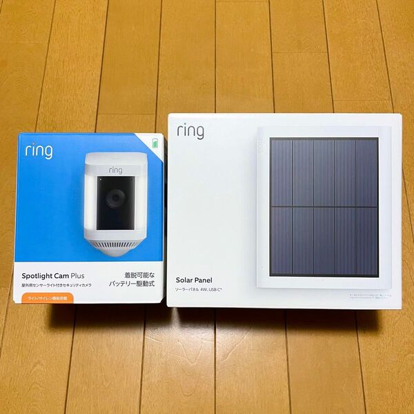 防犯カメラRing Spotlight Cam Plus &ソーラーパネルセット 新品未開封
