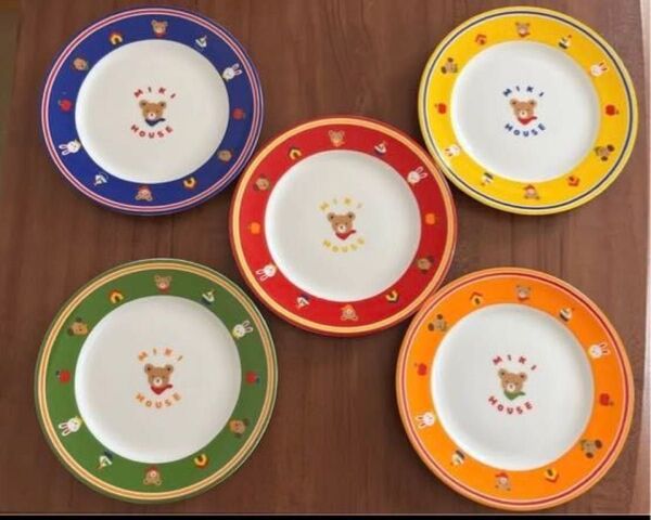 美品 ミキハウス プレートセット 5枚 レトロ かわいい 子供 お誕生日会 クリスマス会 箱あり