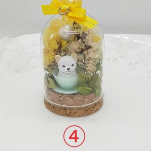 ④【お値下げ】ワンちゃん イエロー 【ガラスドーム】 No.84