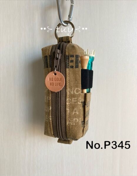 No.P345 ゴルフボールケース /ティーホルダー ポケット付き