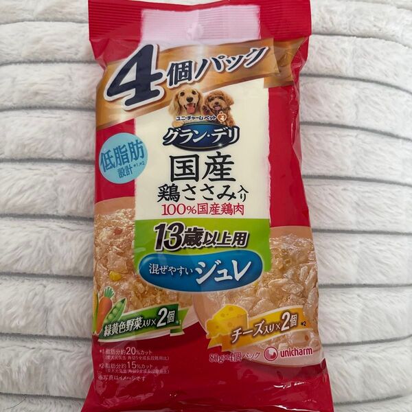 ユニ・チャーム グラン・デリ 国産鶏ささみ13歳以上用 4個パック