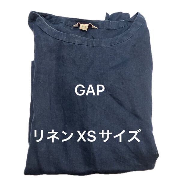 (クーポン利用で300円)GAP リネンtシャツ ネイビー色 XSサイズ