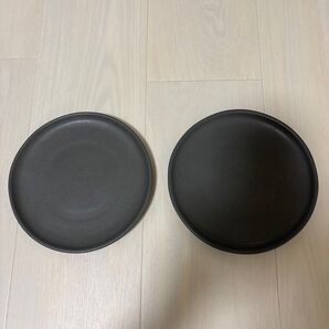 濃いグレーお皿 2枚セット