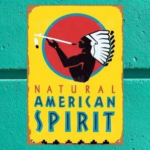 K421 ブリキ看板 AMERICAN SPIRIT インテリア アメリカン雑貨 ガレージ ウォールデコレーション