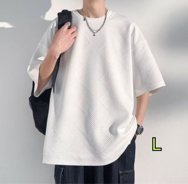 メンズ 五分袖Tシャツ Lサイズ