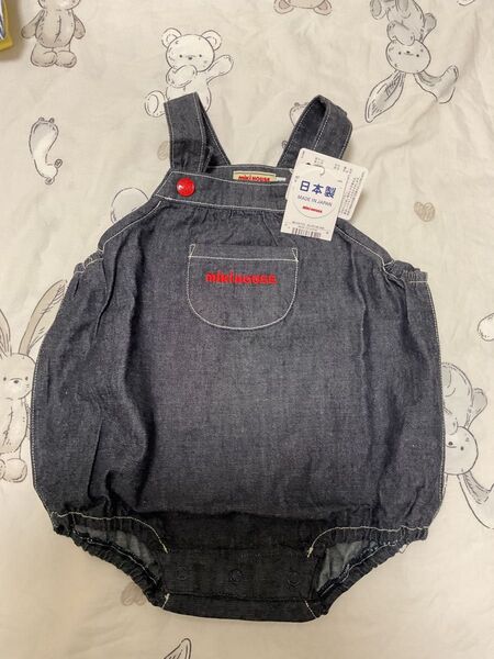 ミキハウス 新品未使用タグ付き 公式現行品 後ろロゴタグ付き ダルマオール M 80〜90サイズ ギフトにも!