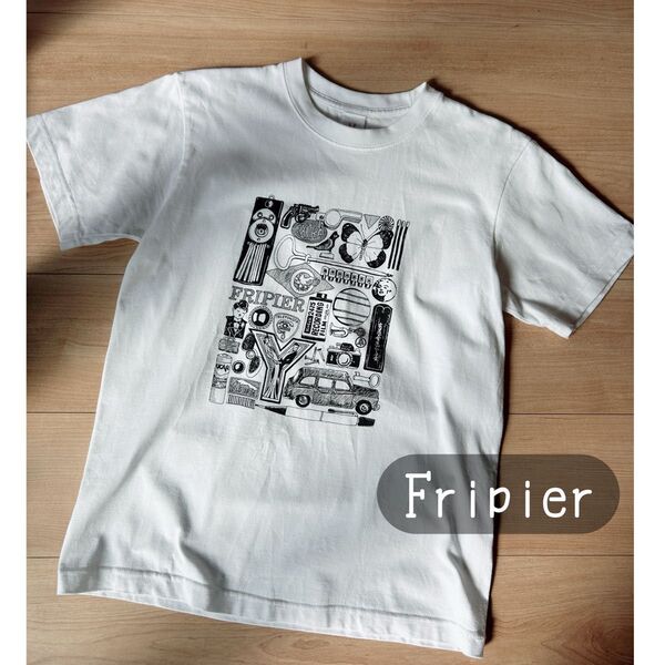 ビアズリー FRIPIER スーベニールTシャツ BEARDSLEY ブロカント 白 Tシャツ 半袖