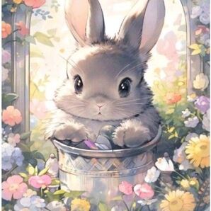 新品ダイヤモンドアート30×40夢の国の子ウサギ 花とうさぎ 作成キット