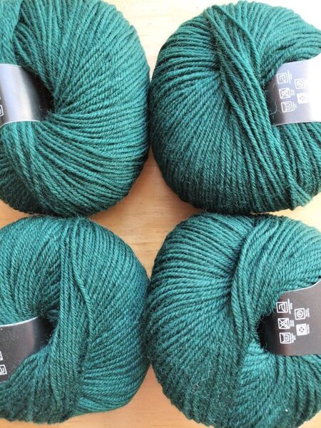 メリノウール毛糸 4玉セット アルパカ グリーン 緑 高級輸入糸 純毛中細 50g×4 約200g