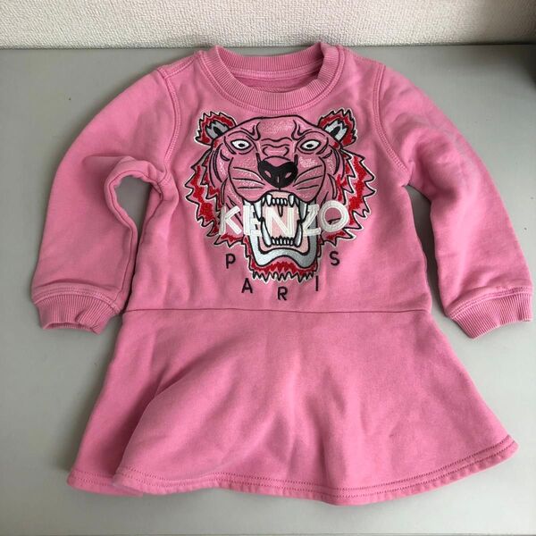 ケンゾー ガールズ タイガーピンク スウェットシャツ ドレス キッズ KENZO キッズ