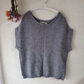 ☆shuca GLOBAL WORK☆ニットベスト☆グレー☆Mサイズ☆