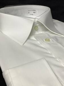 38-80 新品最高級白無地ドレスシャツ　冠婚葬祭結婚式にもオススメカッターシャツ　形態安定加工の日本製ワイシャツお買い得サービス