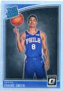 ZHAIRE SMITH（76ers、全体16位）18-19 Panini Donruss Optic　ルーキーカード（シルバーPrizmパラレル）