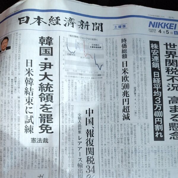 日本経済新聞 2025/04/05 新聞紙 古紙